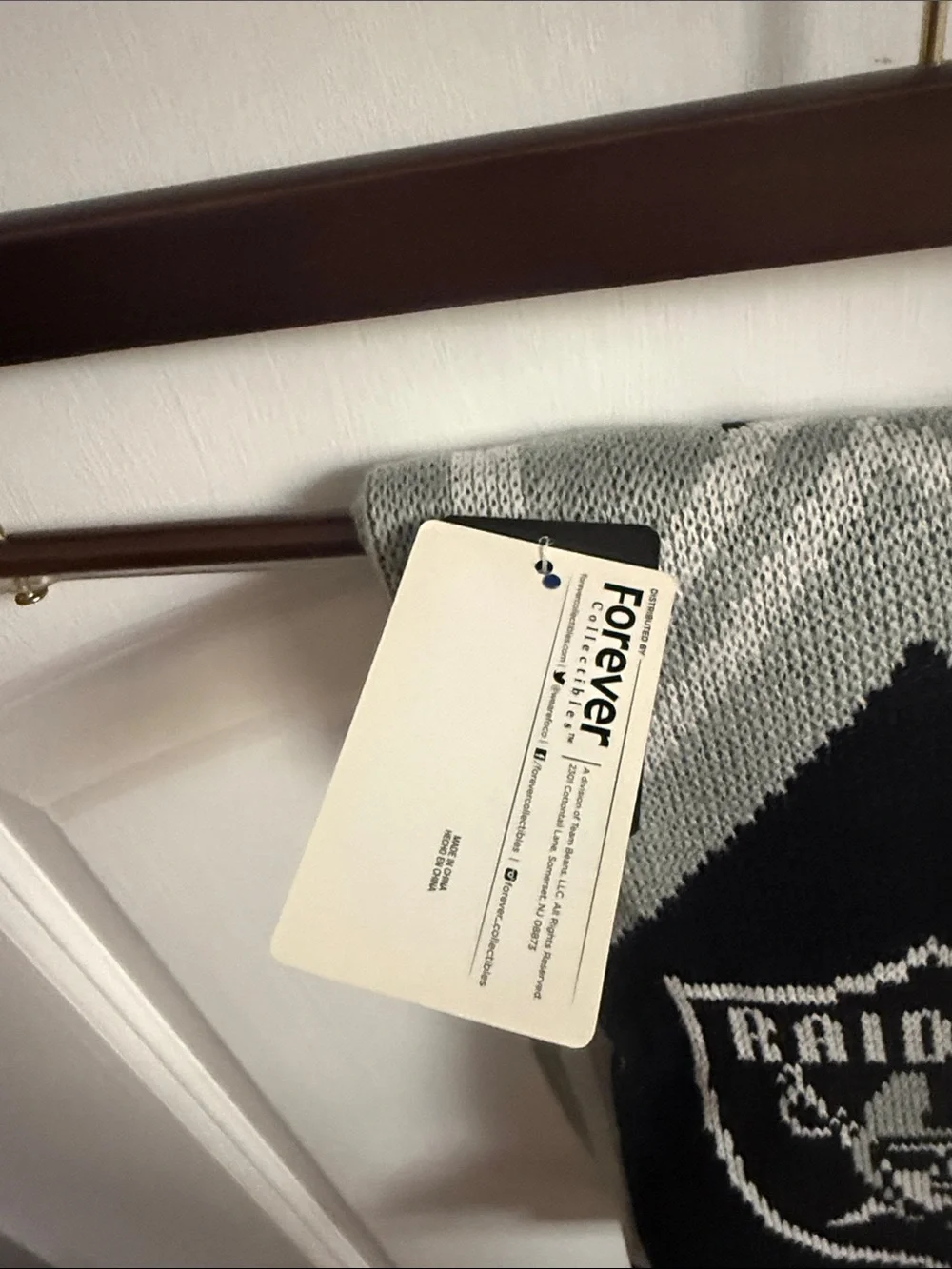Forever Collectibles Black and Gray Raiders Knit Scarf